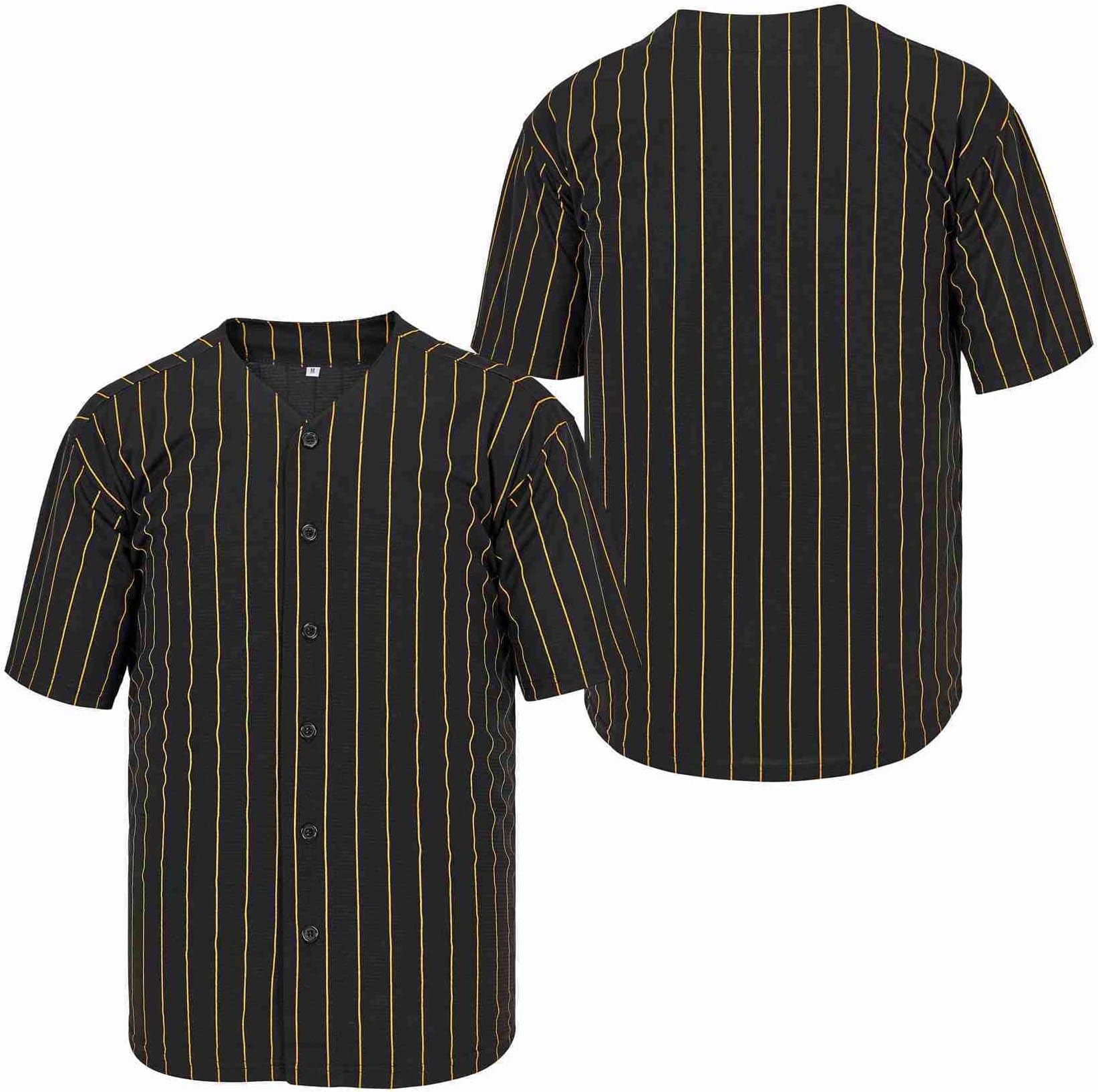 Blank Plain Hip Hop Hipster Baseball Jersey Uniforms Men‘s Button Down Sports Shirts