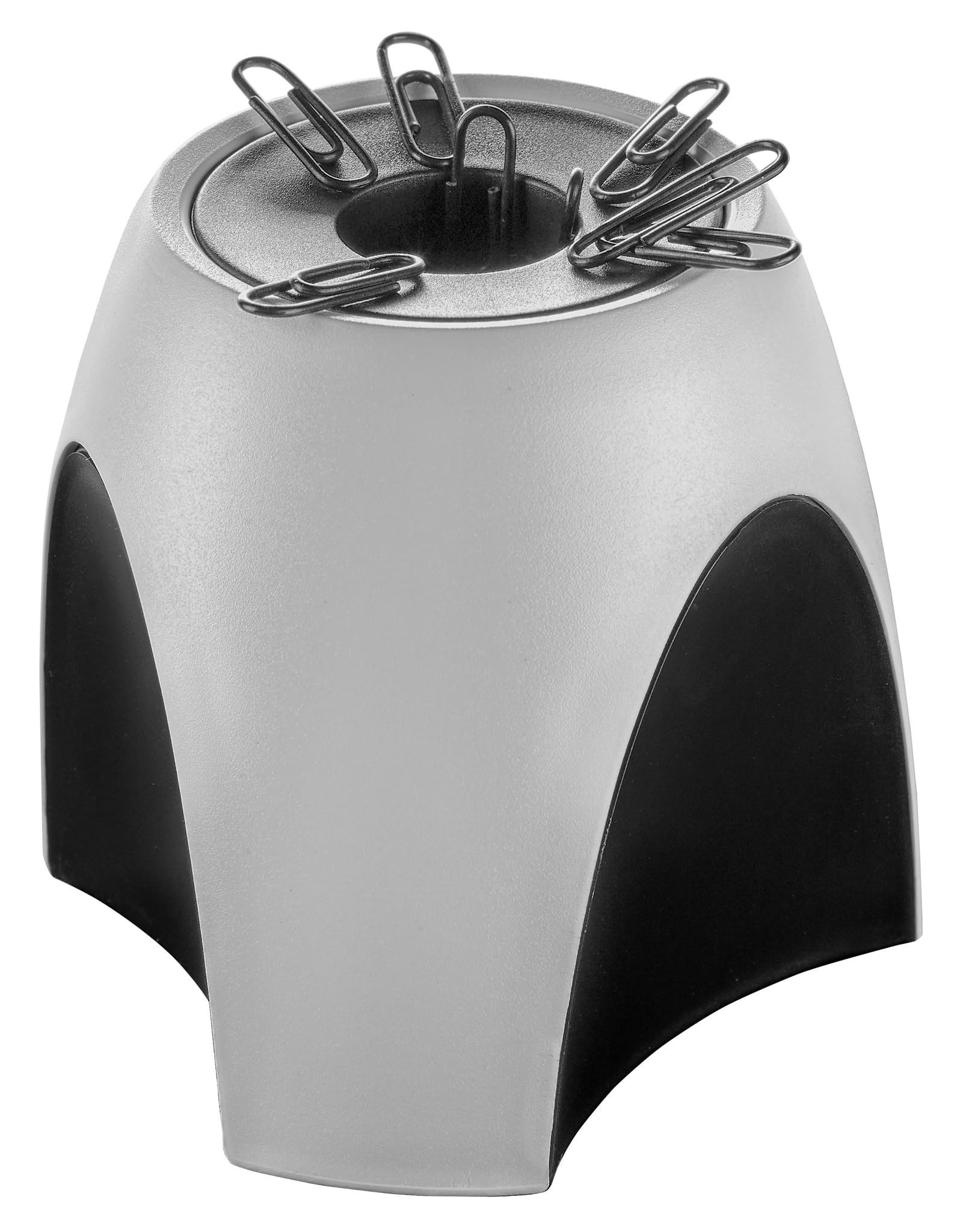 HAN 1752-31, Delta Paper Clip Dispenser. Attractive, Elegant and Stylish. Premium Quality with Ring Magnet, Light-Grey/Black