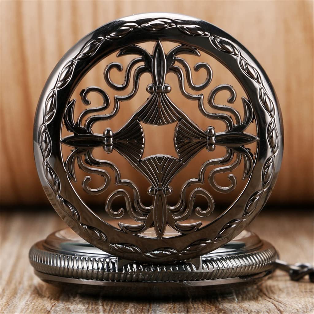 steampunk czaszka automatyczny mechaniczny prezent zegarek kieszonkowy łańcuch pamiątki zegarków męskich i damskich (Kolor: A, Rozmiar: 4,8 cm) (A 4,8 cm)