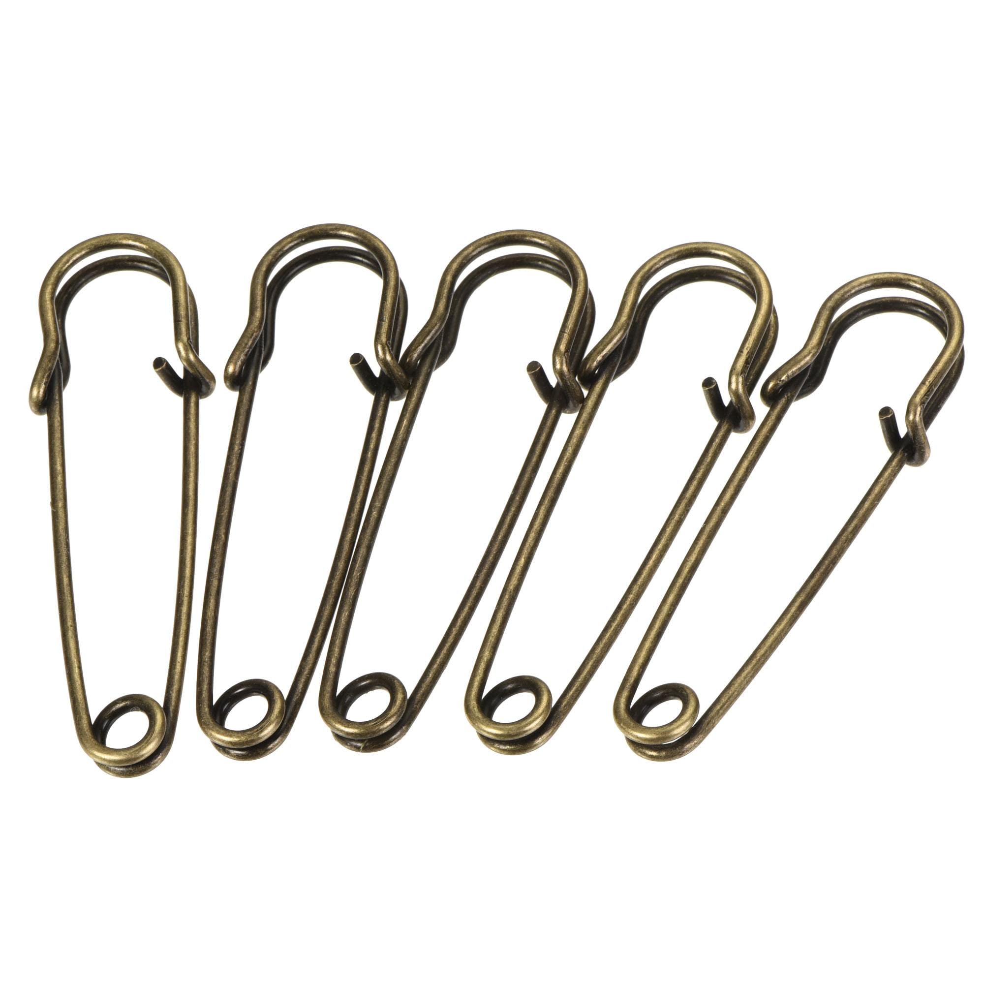 sourcing map Safety Pins 2.56 Inch Large Metal Sewing Pins for Blankets Crafts Brooch Making Bronze Tone 40Pcs