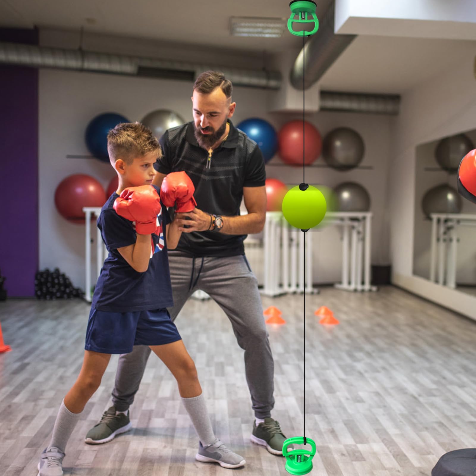 Palla riflessa di boxe | Palla da pugni a doppia estremità | Baso da punzonatura a doppia estremità di aspirazione base | Attrezzatura di addestramento ideale per la pratica della velocità, il coordin