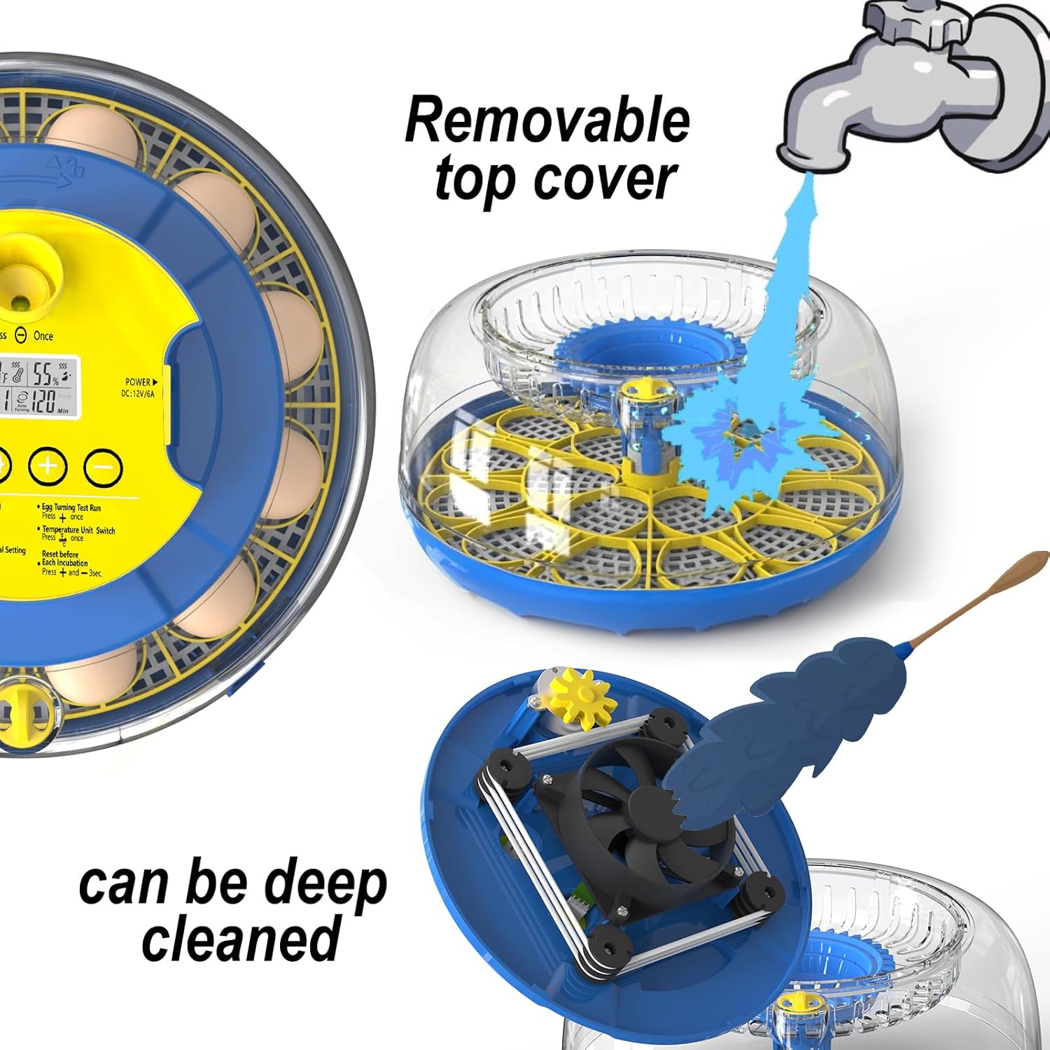 Incubators for Hatching Eggs-18 Egg Incubator with Automatic Egg Turning and Humidity Control, Incubadora de Huevos de Gallina for Chicken, Ducks, Goose, Pigeon, Quail, Smart Incubator with Egg Candle