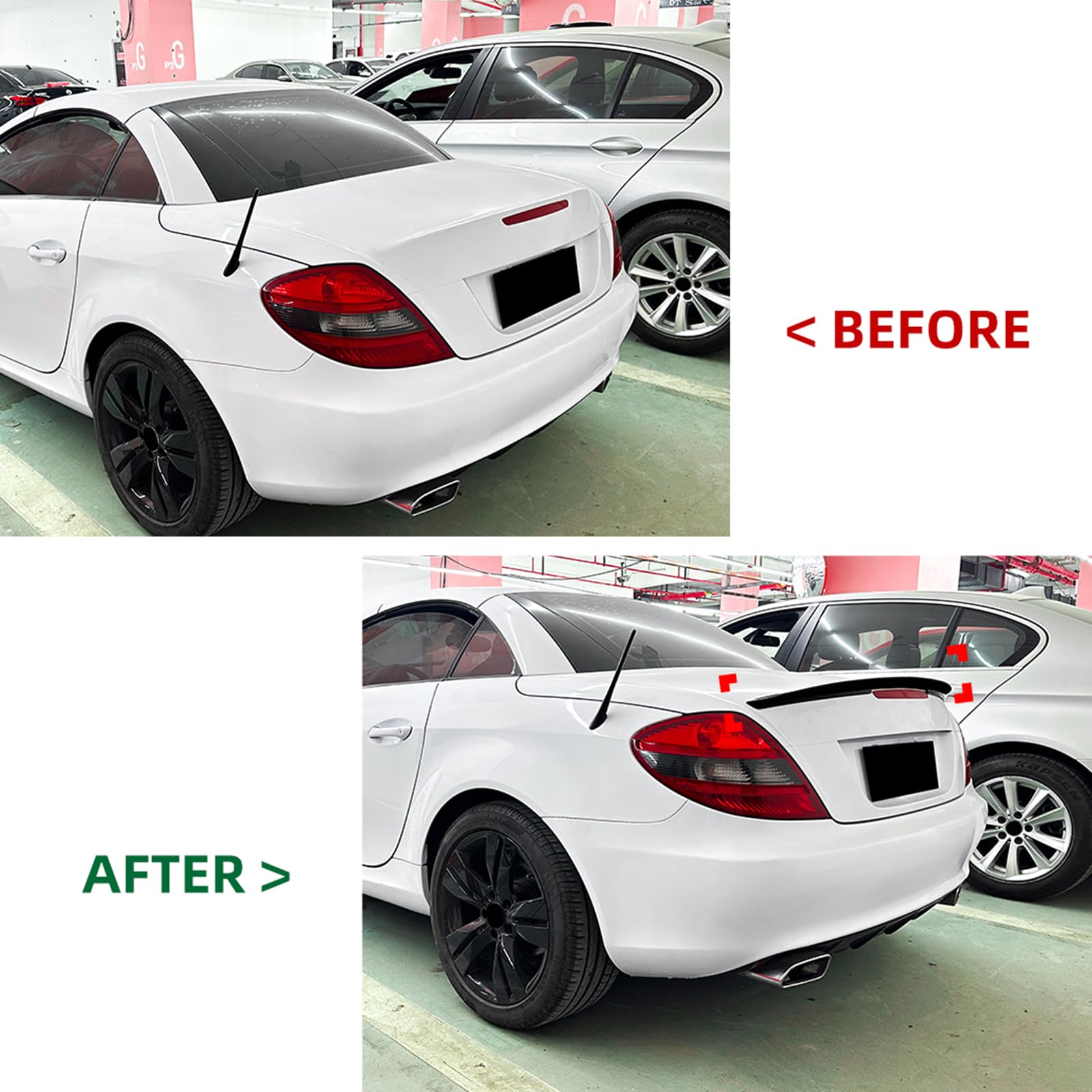 Tylne skrzydło spojlera bagażnika do Mercedes Benz SLK R171 2005-2010 połysk czarny/wygląd włókna węglowego