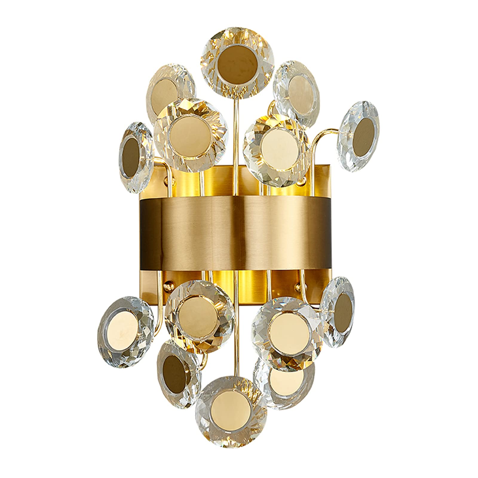 VDOQTLJT Modern LED Wall Lamps Crystal Light Fixtures Brushed Gold Sconces Compatible with Bedroom Bedside Bathroom Lighting Warm White Sconce
