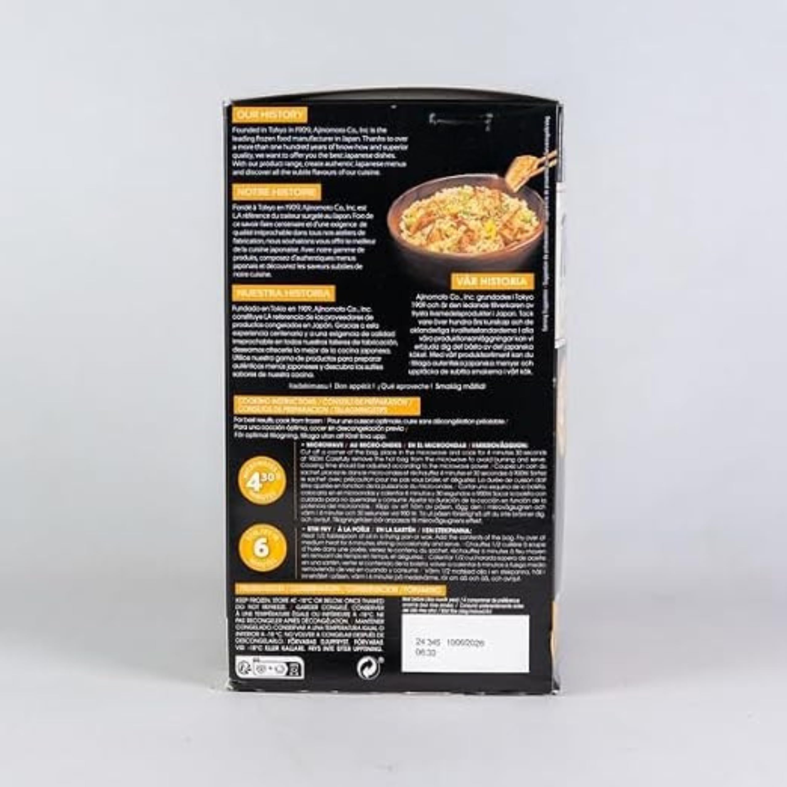 Teppanyaki Arroz Estilo Japonés con Pollo a la Parrilla y Verduras - Pack de 6 Raciones Individuales de 255g (1,53kg Total) - Comida Asiática Lista en 4 Minutos - NEXU