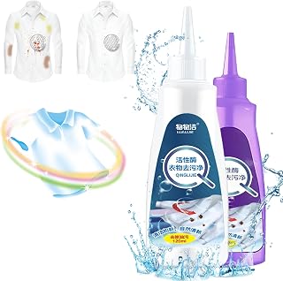 Active Enzyme Laundry Stain Remover - White Shirt Guardian, Active Enzyme Laundry Stain Remover, Garment Stubborn Stain Cleaner Oil Remover, Clothing Quick Laundry Dry Cleaner (Purple+White)