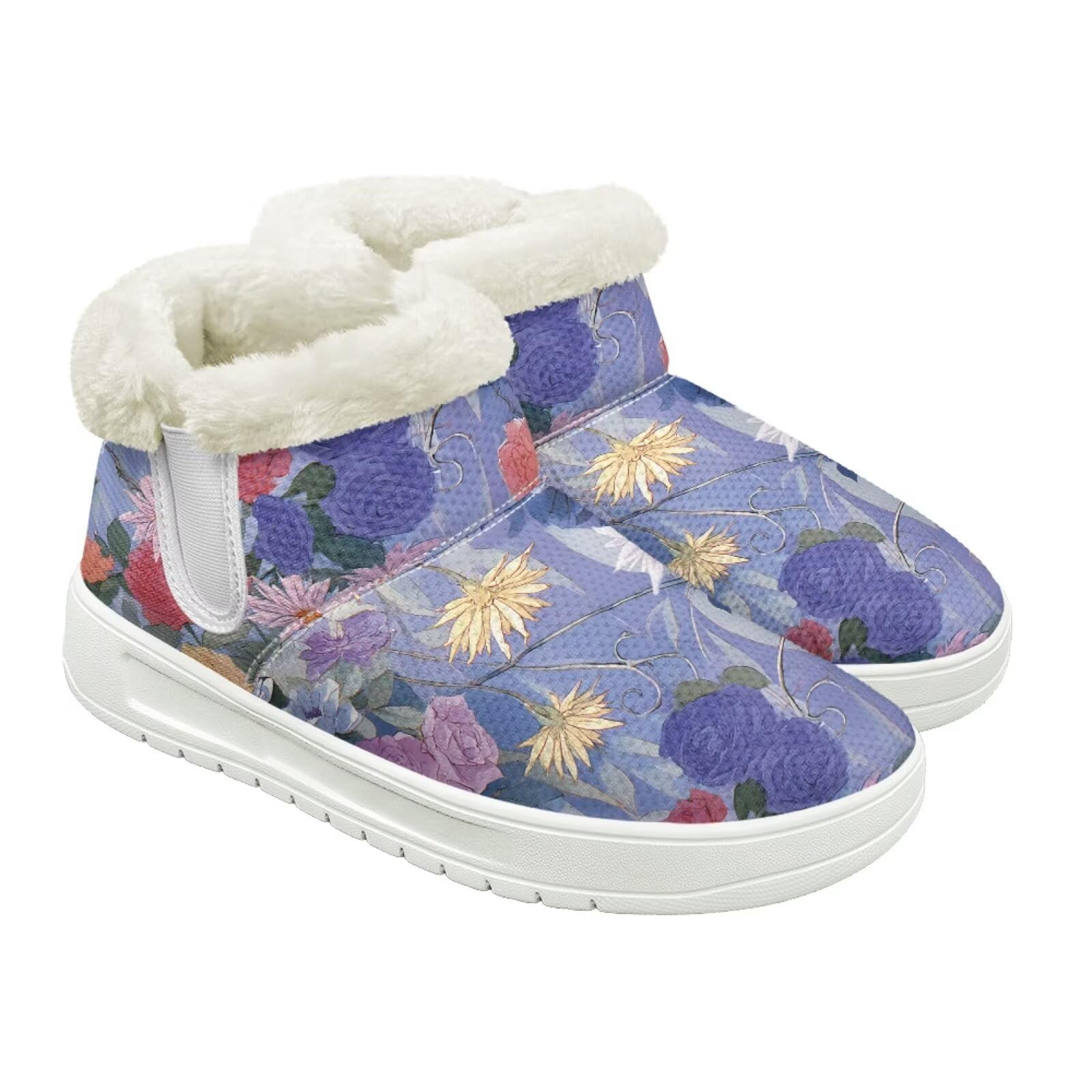 Womens Slip On Winter Boots Non Slip Fluffy Boots for Women Men Rubber Soft Sole Sweet Gifts