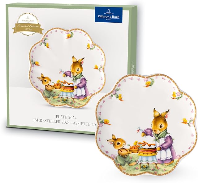 Villeroy & Boch - Annual Easter Edition Płyta roczna 2024, Ø 22,5 cm, porcelana premium, limitowany produkt kolekcjonerski, mycie ręczne, wielokolorowy