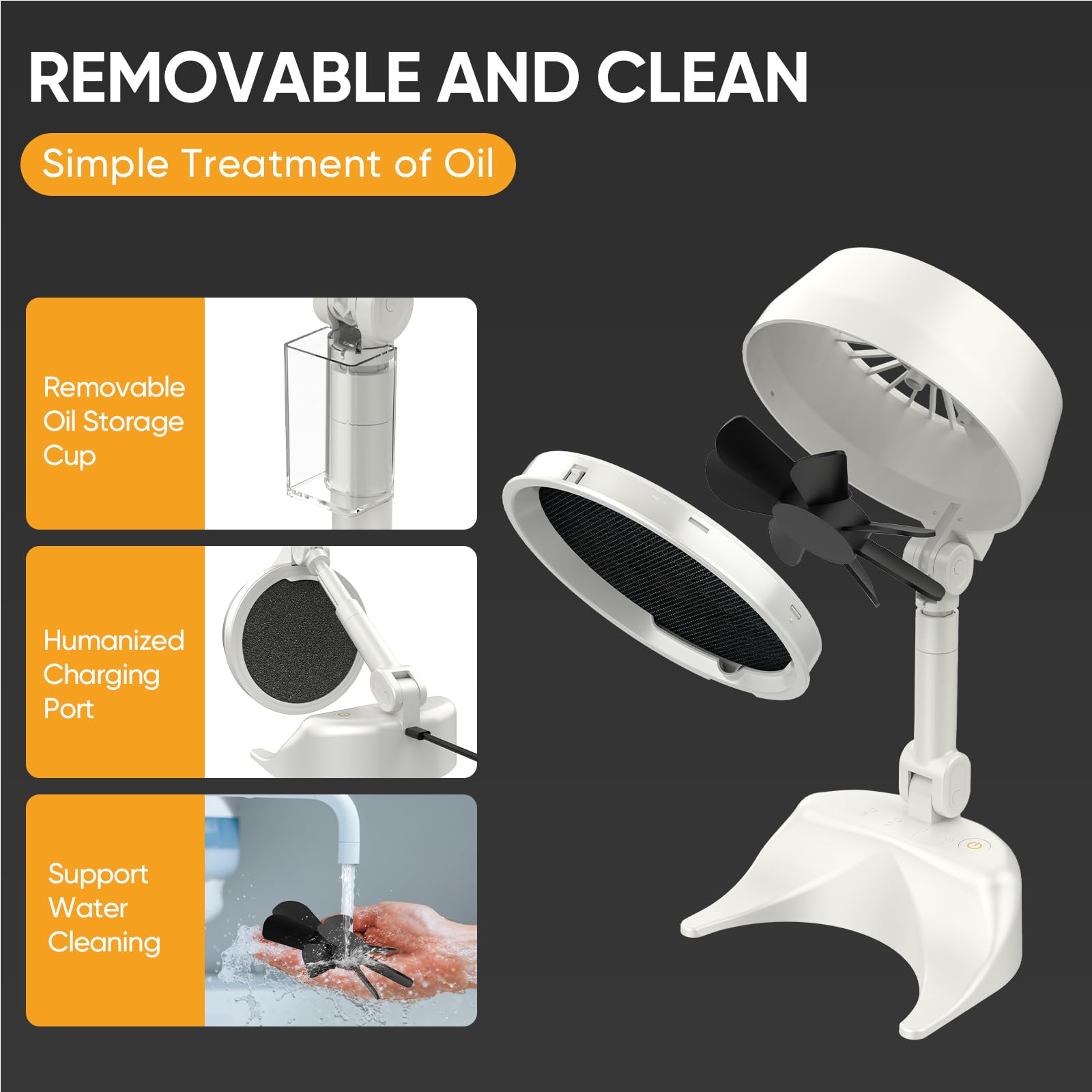 Cappa Aspirante Portatile, Mini Cappa Cucina con Ventola, Pieghevole, Cappa da Cucina da Tavolo, Ventola da Cucina per Barbecue, Cucine, Campeggio, BBQ