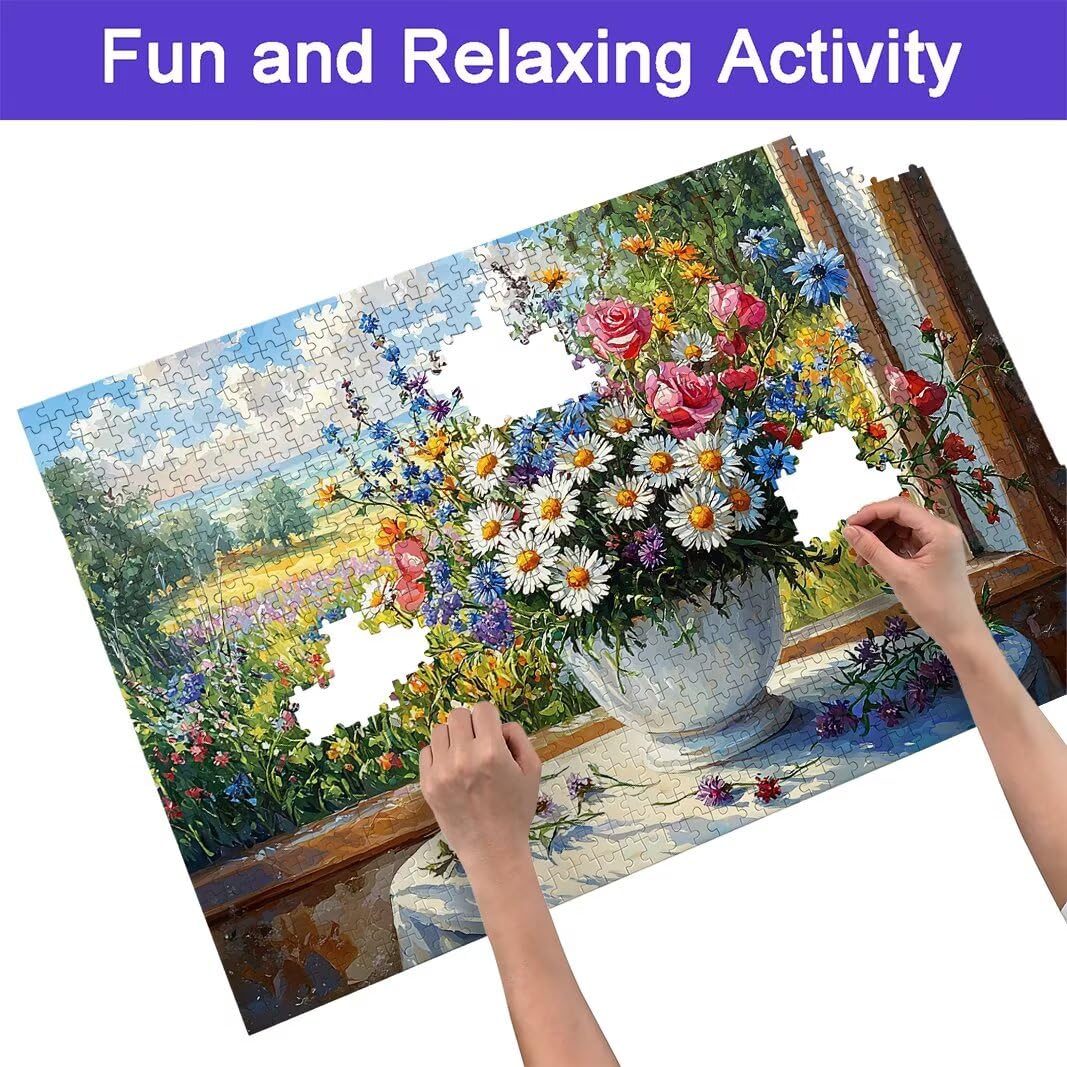 Puzzle 5000 Pezzi Arte per Adulti e Ragazzi, Puzzle Farm in Legno per Adulti, Puzzles 5000 Pezzi Fiori Impegnativo per Tutta la Famiglia, Puzzles con Scatola per Decorazioni Casa, Regalo Donna, -7417