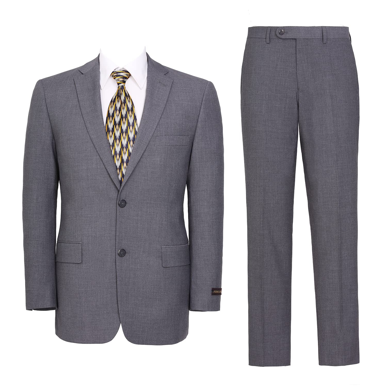 AMY ZHU Men's Classic Fit 2 Piece Suit Set,2 Button Suit Jacket & Pants for Wedding Business, Regular and Big & Tall Sizes