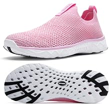 KOLILI Womens Stylish Water Shoes Lightweight Quick Drying Aqua Walking Shoes Barefoot for Beach Water Sports Travel