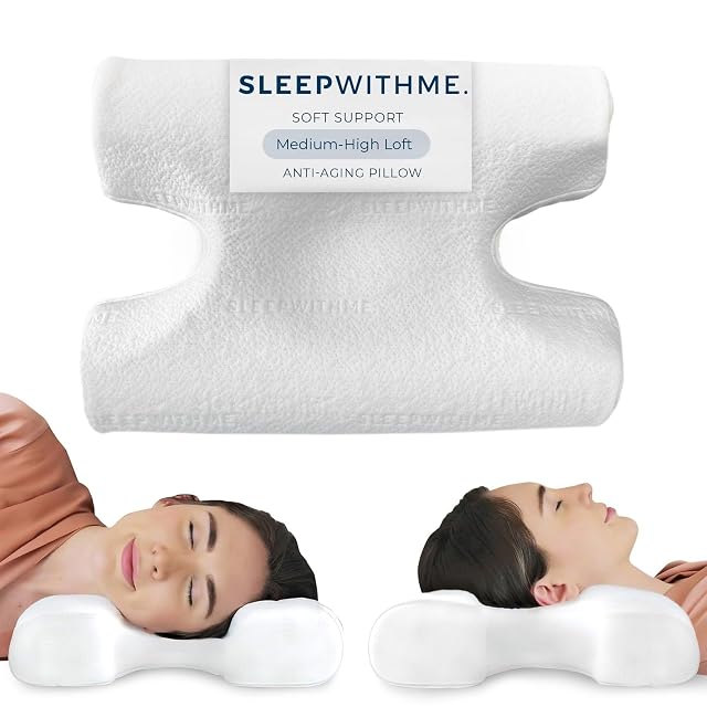 sleepwithme Beauty - Pro Anti-Aging Soft Pillow with Cooling Memory Foam Pillow for Back Side Stomach Sleepers -