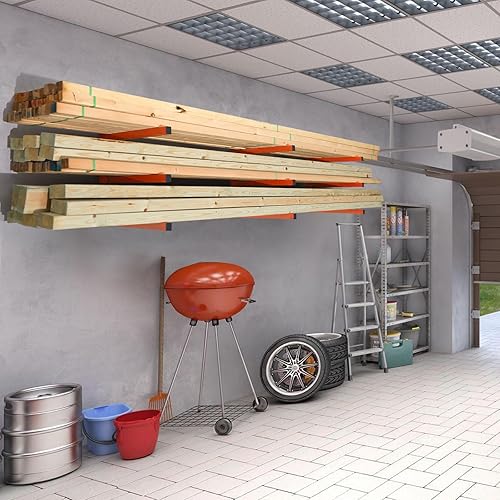 Miniatura 7 de Ultrawall Estantes organizadores de madera para montaje en pared, estantes de metal para almacenamiento de madera, estantes de almacenamiento de