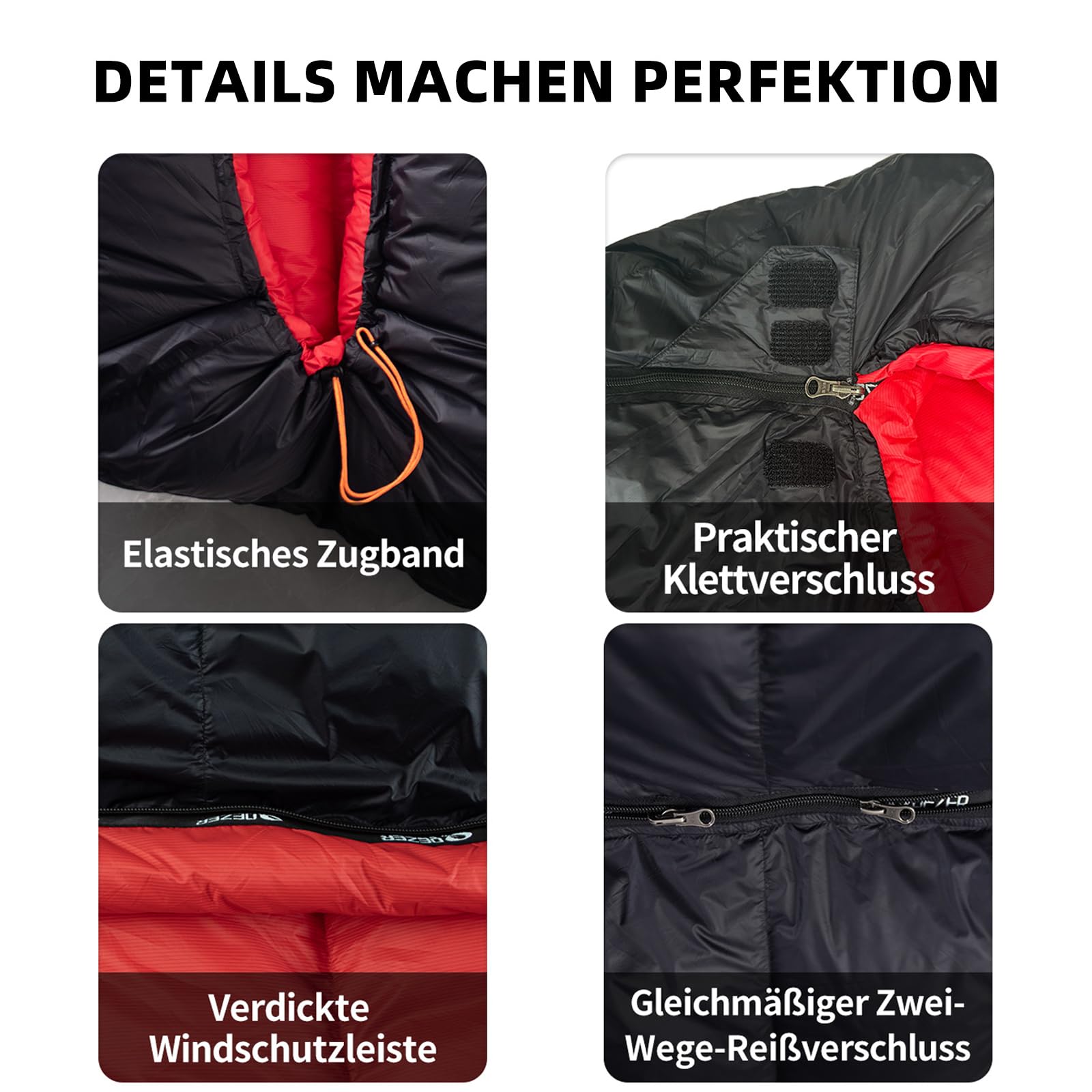 daunenschlafsack verfügt über EIN Graphenfutter und eine 620FP Füllkraft von Entendaunen, 4-Jahreszeiten-Schlafsack, Ultraleicht, geeignet zum Wandern, Campen und Bergsteigen