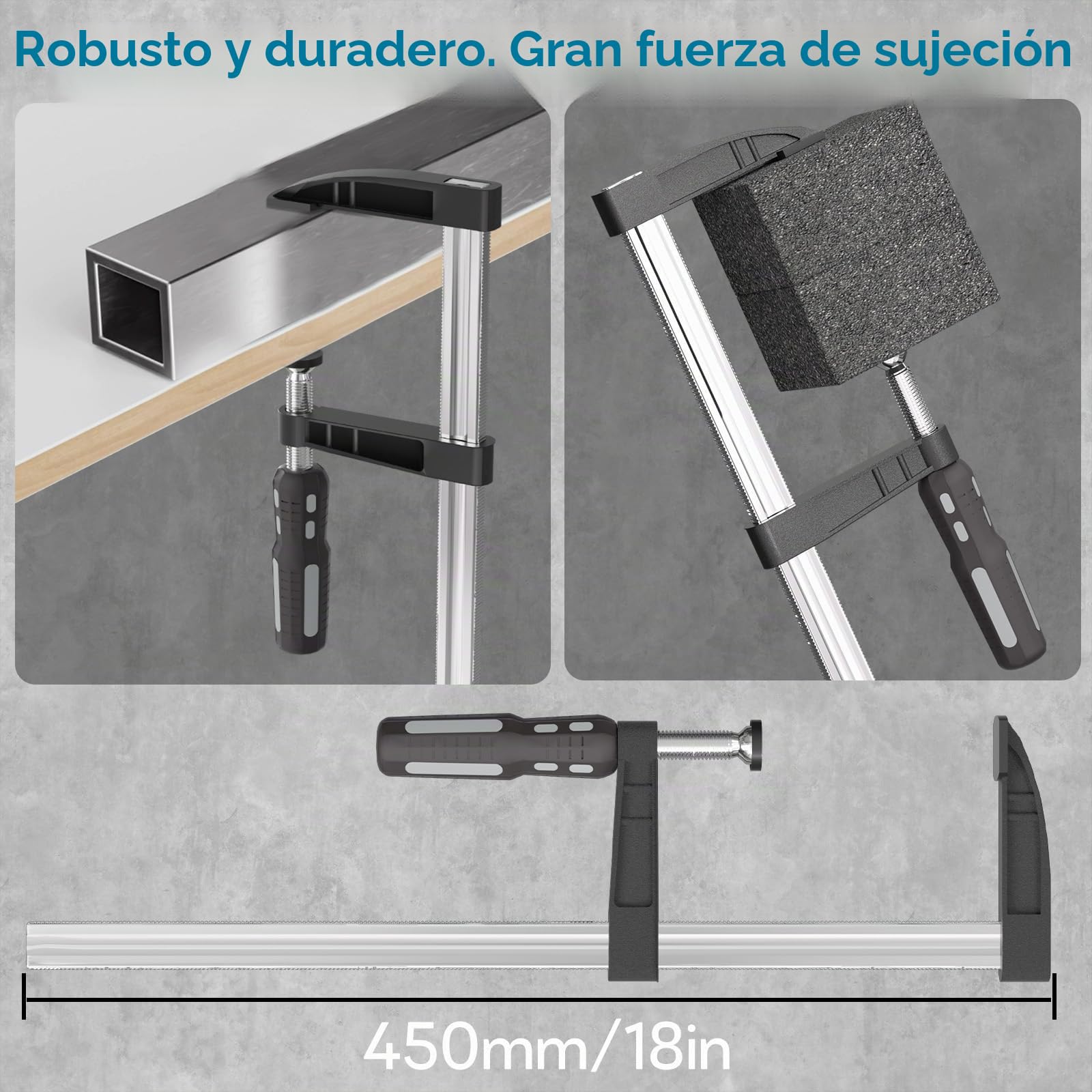 Juego de Sargento de Barra, 4pcs 350mm Sargentos Carpintero, Sargentos para madera, Sargentos de apriete Set para Carpintería de Potencia 270 KG
