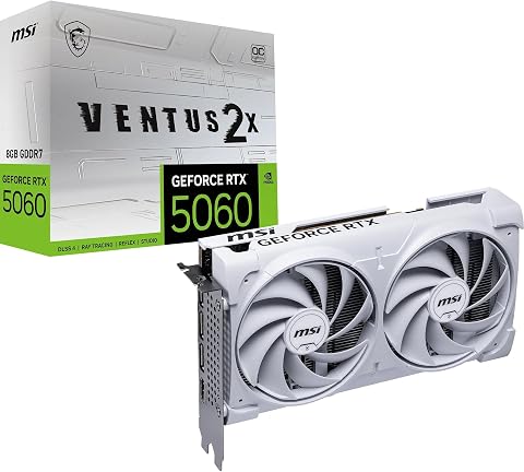 MSI VGA GEFORCE RTX 5060 8G VENTUS 2X OC WHITE RTX5060 8GB GDDR7 128B DX12 PCIE 5.0 X16 (3XDP 1XHDMI)