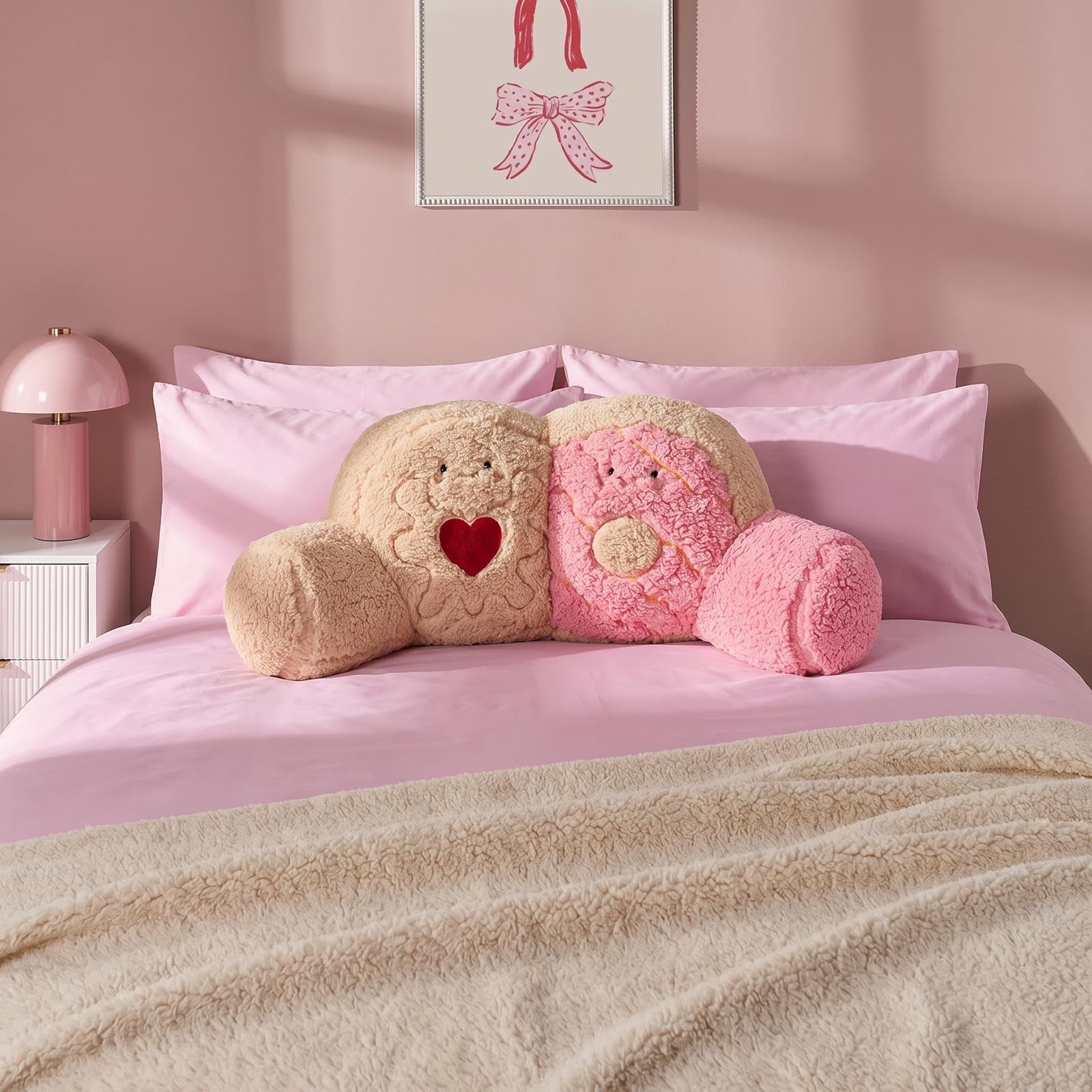 OHS Biscuit Party Character Cuddle Cushion Bed Chair Pillow, Multi — image 1
