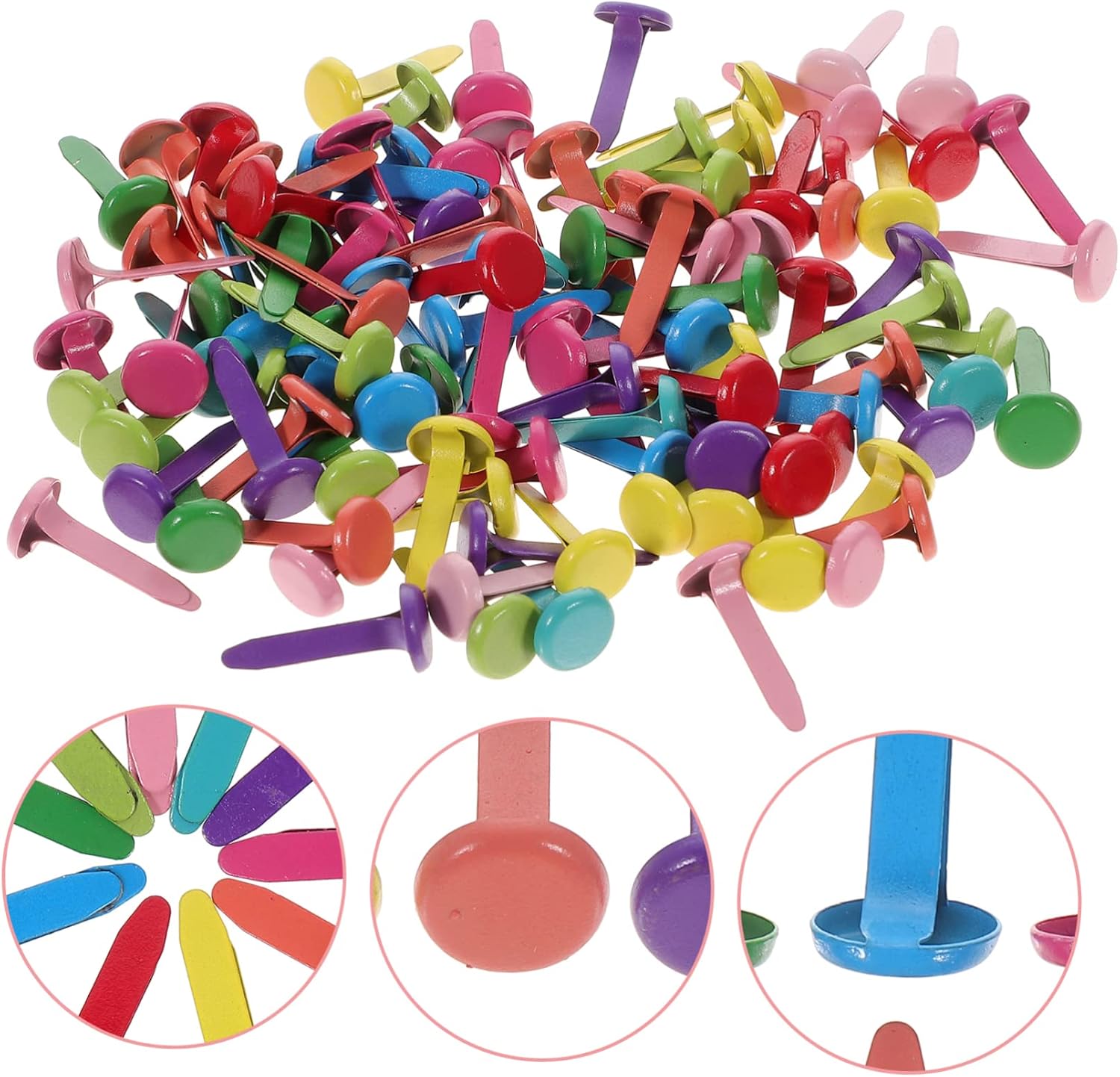 OHPHCALL 6bags DIY Scrapbook Supplies of Brads Paper Fasteners Craft Making Decorative Nails