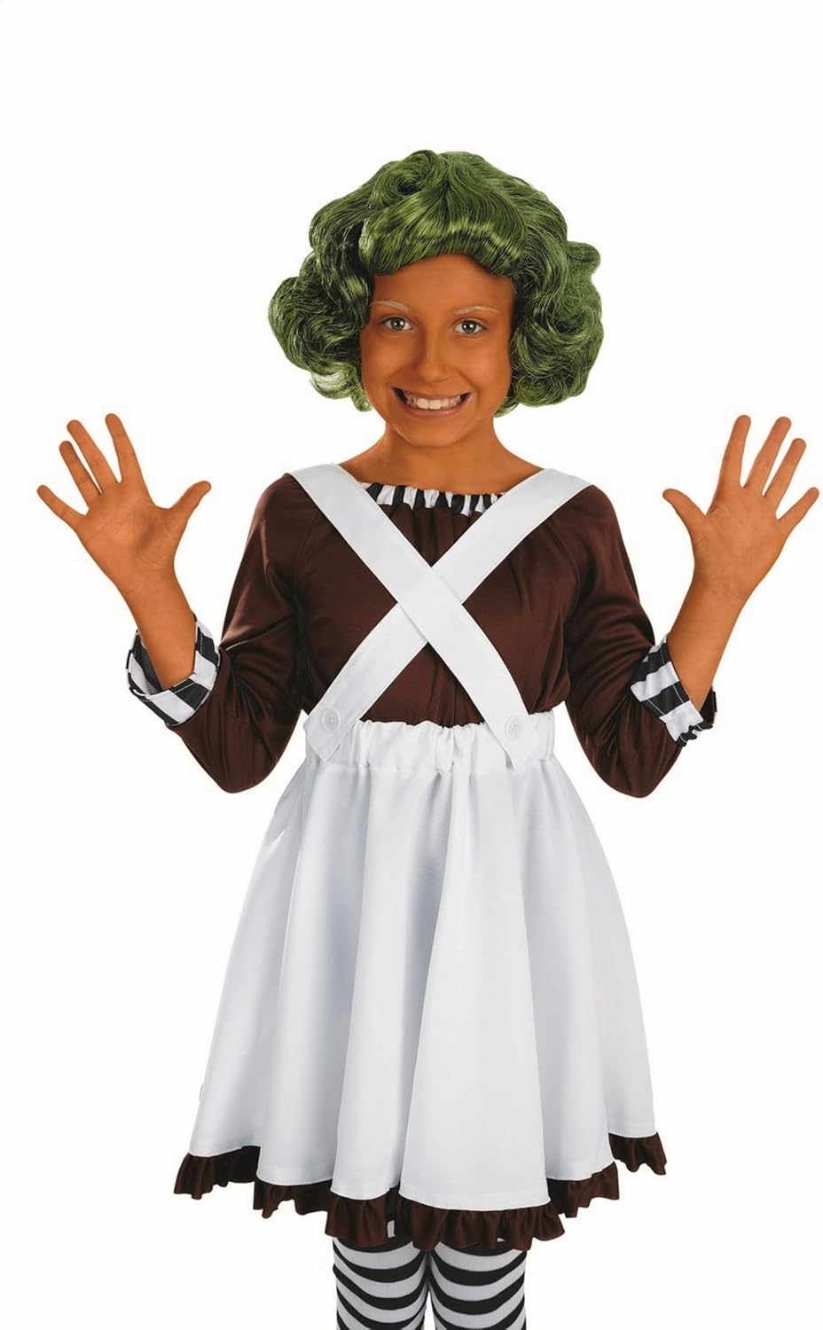 fun shack Girls Chocolate Factory Worker Halloween Costume, Kids Candy Movie Character Outfit for Trick-or-treating, Medium