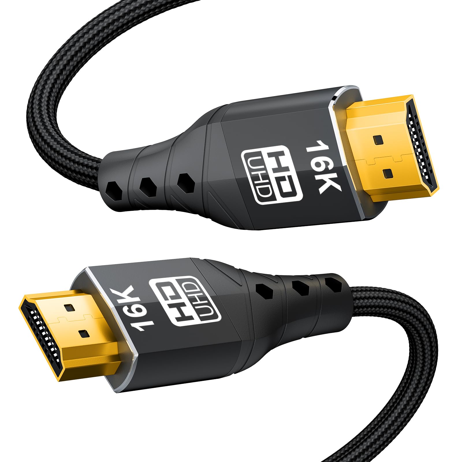 ZIKNYDO HDMI 2.2 Kabel 1m, (96Gbps, 16K/10K/8K/4K, Dynamic HDR, HDR10+, Dolby Vision, Dolby Atmos, DTS:X, HDCP 2.2&2.3, Geflochten), Ultra High Speed HDMI Kabel kompatibel mit PS5, Xbox, Desktop-Host
