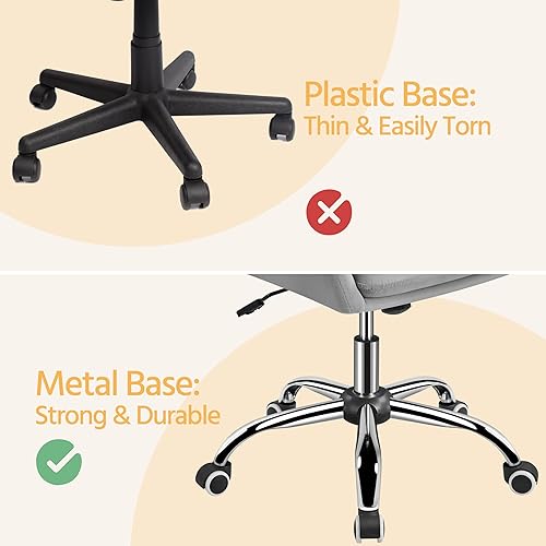 Miniatura 8 de Topeakmart Linda silla de escritorio para el hogar, oficina, maquillaje, tocador, con reposabrazos para dormitorio, moderna silla giratoria con