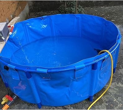 Blue Backyard Above Ground Pools 13ft 12ft 10ft 8ft 6.6ft 6ft 5ft 4ft 3ft Wide, Family Bath Plastic Pool/ Breeding Irrigation Water Tank with PVC Frame, Raised Fish Pond11.5x2.6ft/3.5x0.8m - 7700L/20