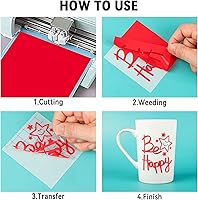 Vista 5 de Lya Vinyl - Paquete de 14 hojas de vinilo permanente brillante - Hojas de vinilo autoadhesivo para máquina de corte, hojas permanentes