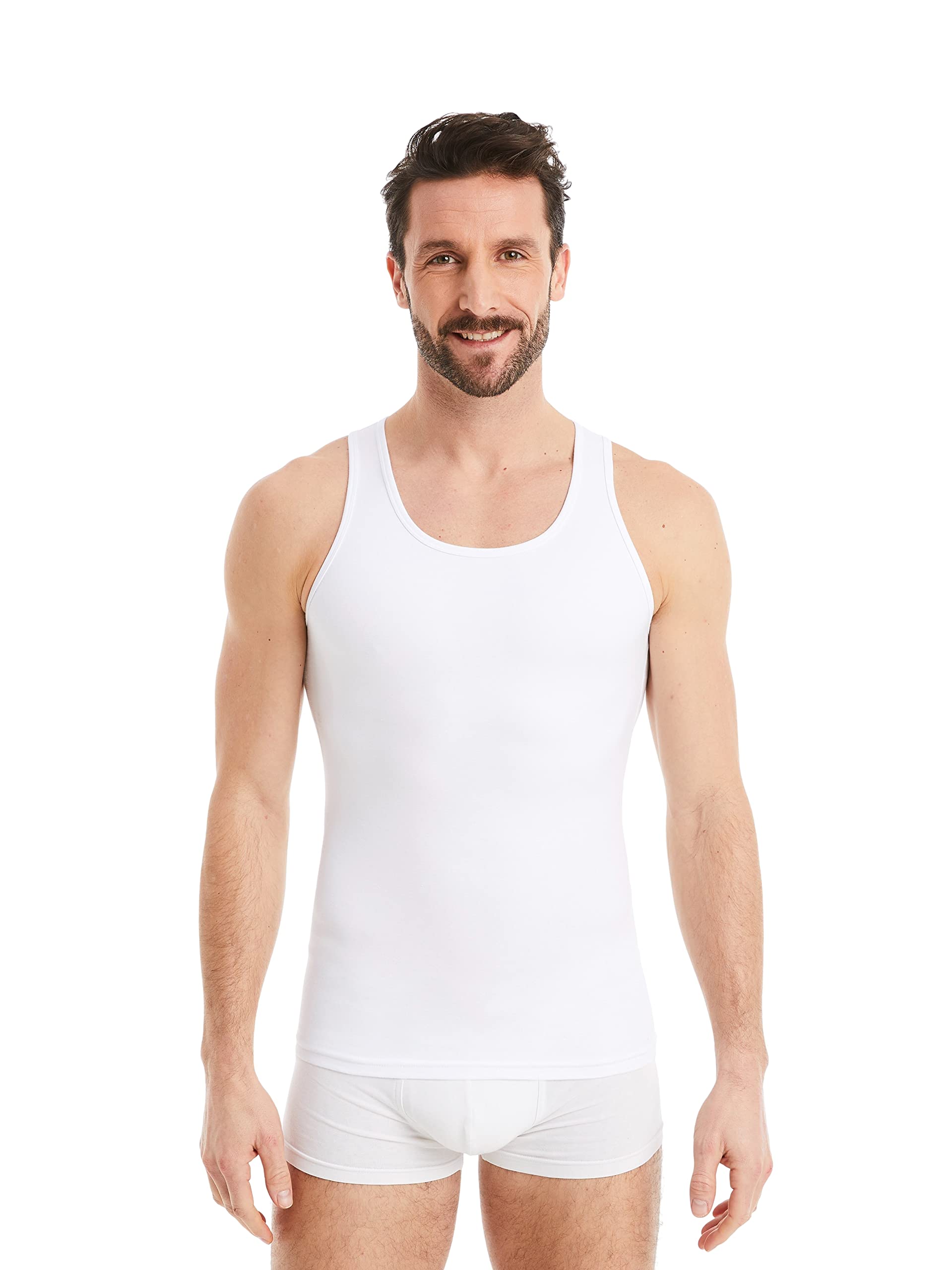 FINN Camiseta Reductora para Hombre con Efecto Vientre Plano - Camiseta Interior de compresión sin Mangas de algodón - Body Shaper para un Vientre más Plano - Ideal para ginecomastia