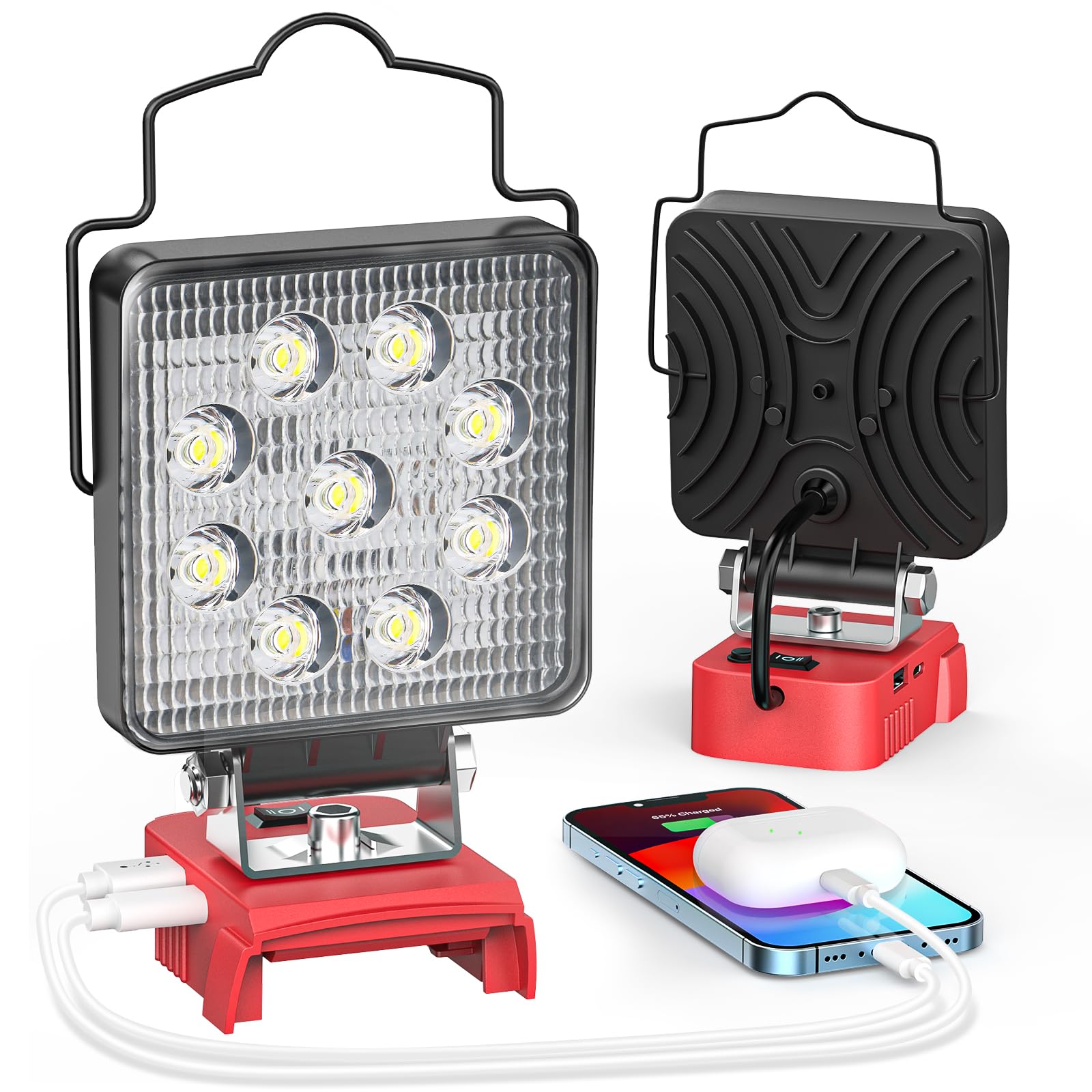 LED Work Light Compatible with Milwaukee 18V Battery, 54W 5400LM