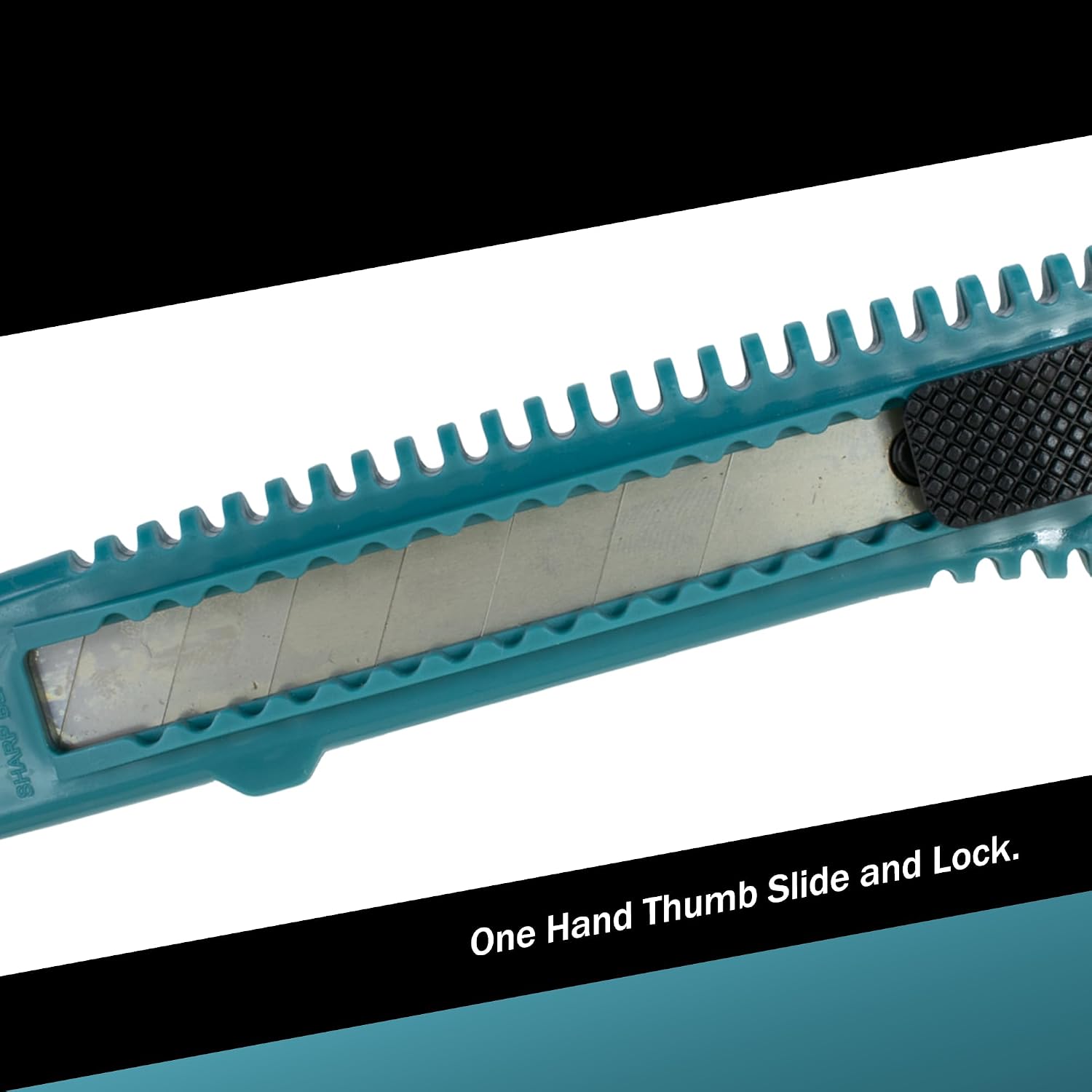100 Bulk Turquoise Retractable Utility Knife Wholesale 6 inch Manual Lock Box Cutter Snap Off Blade