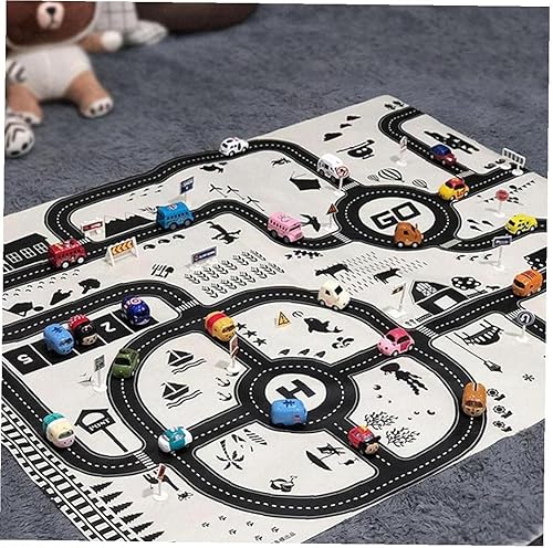 Miniatura 7 de Alfombra de juego para niños, tráfico, rutas de carretera, escena de la ciudad, mapa, modelo, coche, juguete, almohadilla de juego, juegos para