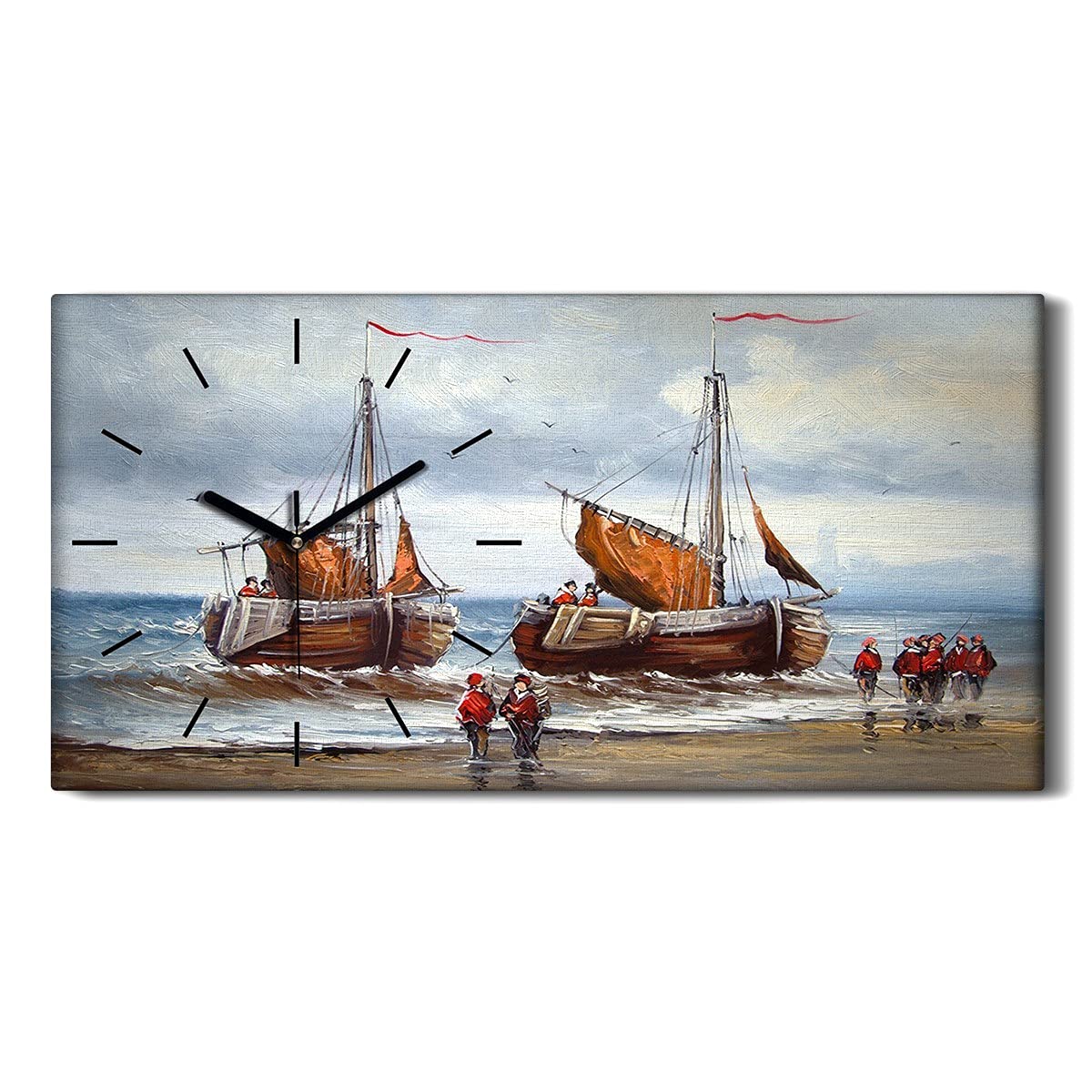 Horloge sur Toile pour Chambre Salon Décoration Art Mural Ocean