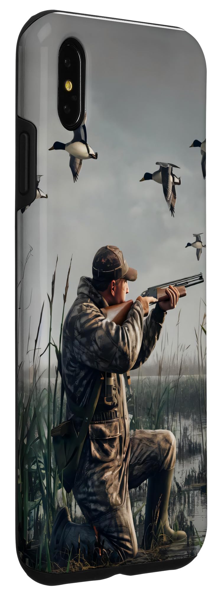 iPhone XS Max Duck Hunter Men Vintage painting Case - Image 3