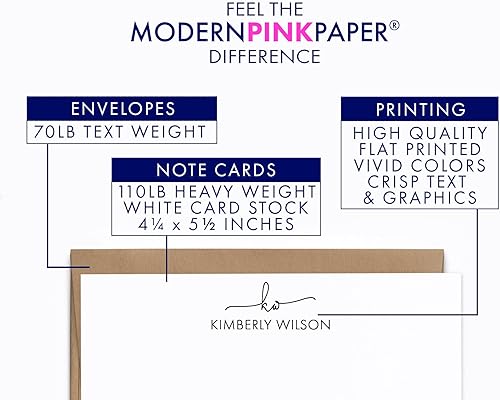 Miniatura 5 de Juego de 2 letras iniciales de monograma estacionario con sobres, tarjetas de notas planas, juego de papelería con monograma personalizado para