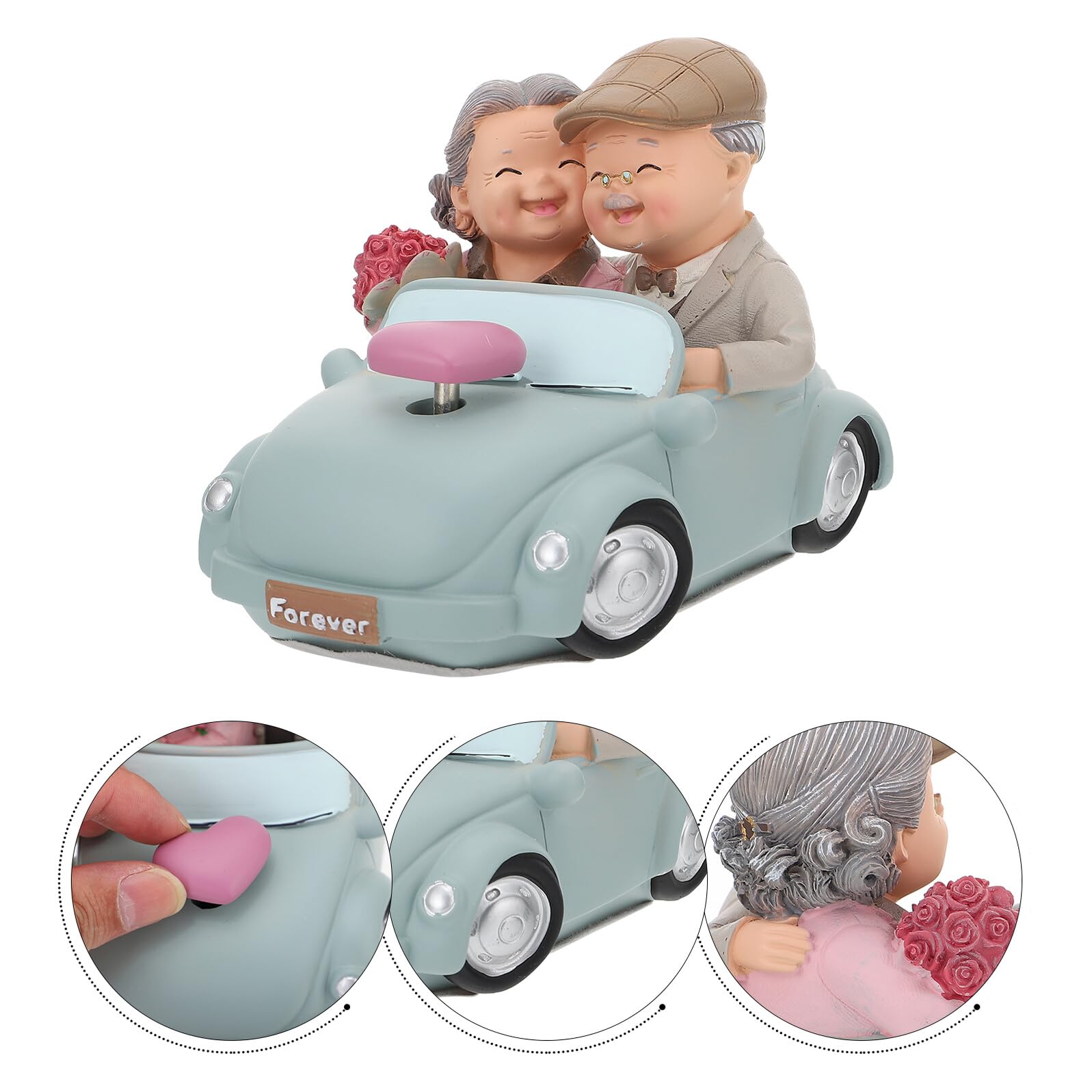 BESPORTBLE Ehepaar Figur aus Kunstharz Ältere Dekofigur für Jahrestag und Valentinstag Romantisches Geschenk für Paare Langlebiges Harzornament für Schreibtisch und Zuhause