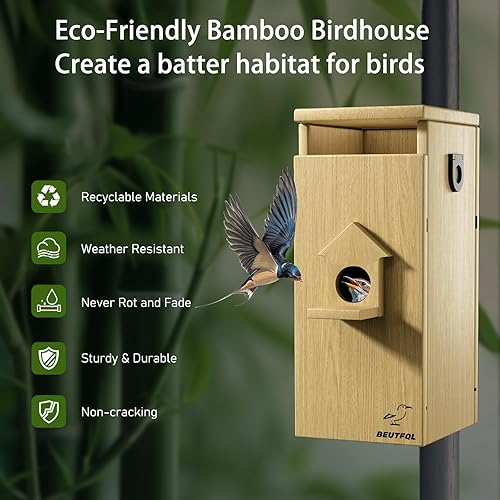 Miniatura 4 de Casa inteligente para pájaros con cámara, cámara HD 2K con energía solar, vista en tiempo real del nido de pájaro y la eclosión, casa inteligente de