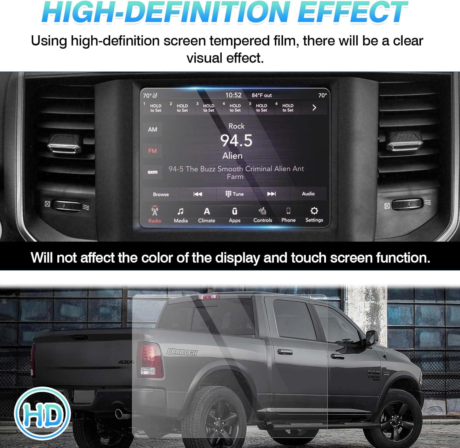autorder custom fit for screen protector 2013 2020 2021 2022 dodge ram 1500 2500 3500 accessories tempered glass 9h navigation display touchscreen pro