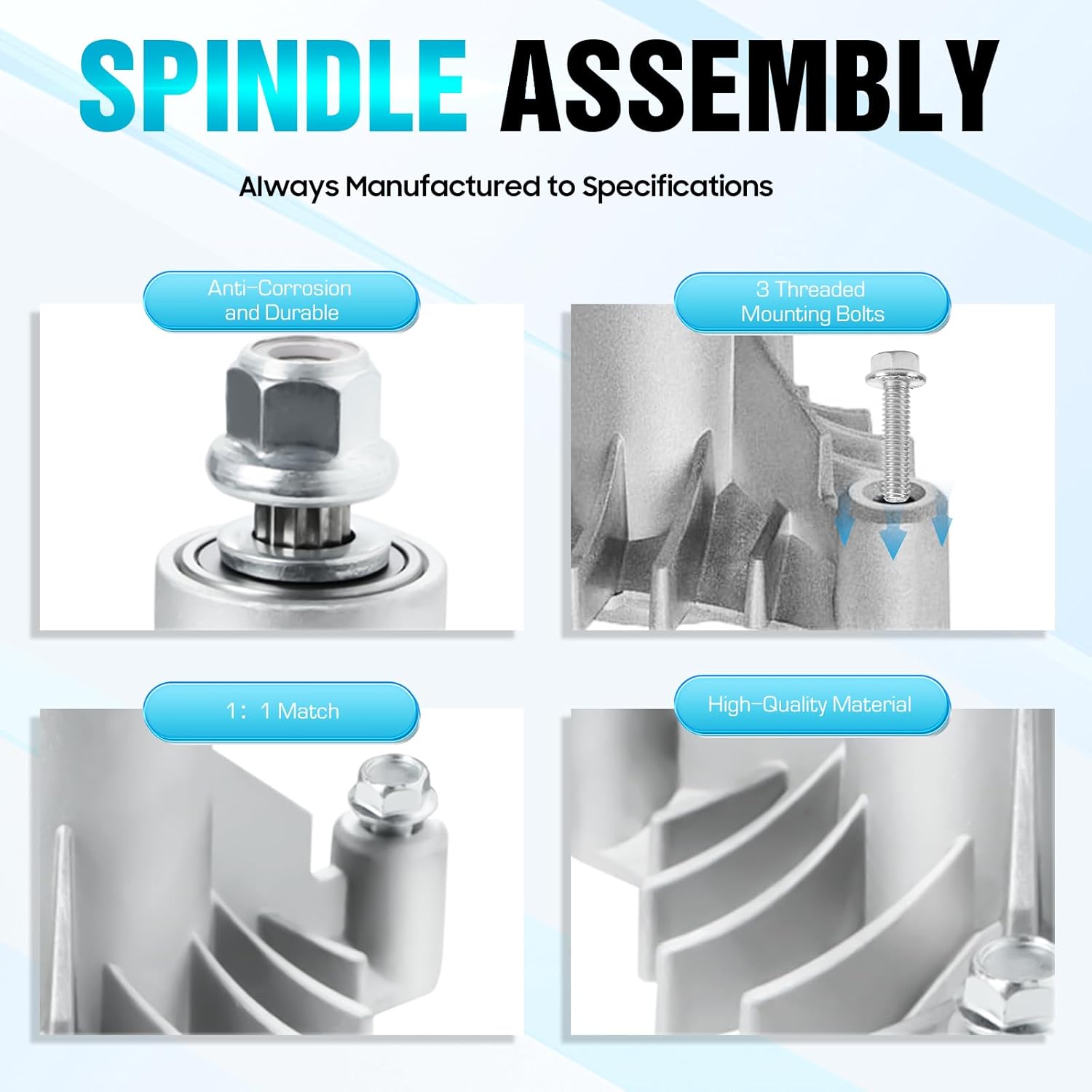 130794 128285 Spindle Assembly Fit for Craftsman/Husqvarna/Sears/Poulan 42 36 38 Inch Deck LT1000 LT2000 LTX1000 Riding Mower, Replace 128774, 133172, 532130794, 532128285, 532130764 (2 Pack)