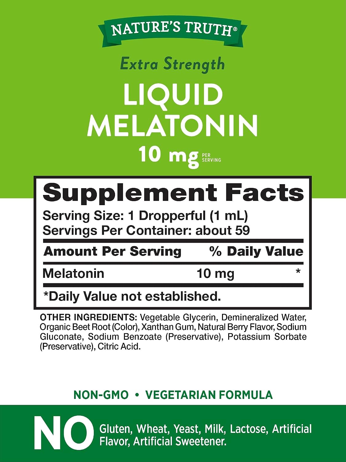 Nature's Truth Melatonin Liquid 10mg 2oz, 1 Pack