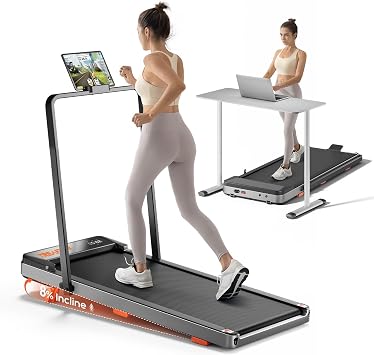 TREAFLOW Treadmill with Incline for Home, Walking Pad with Handle Bar