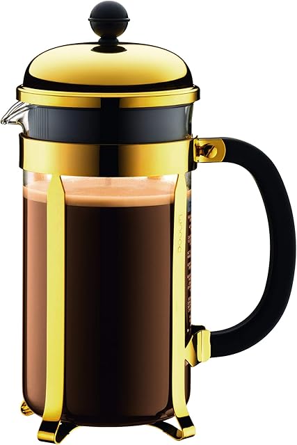 BODUM Chambord 8 Cup French Press Coffee Maker, Gold, 1.0 l, 34 oz