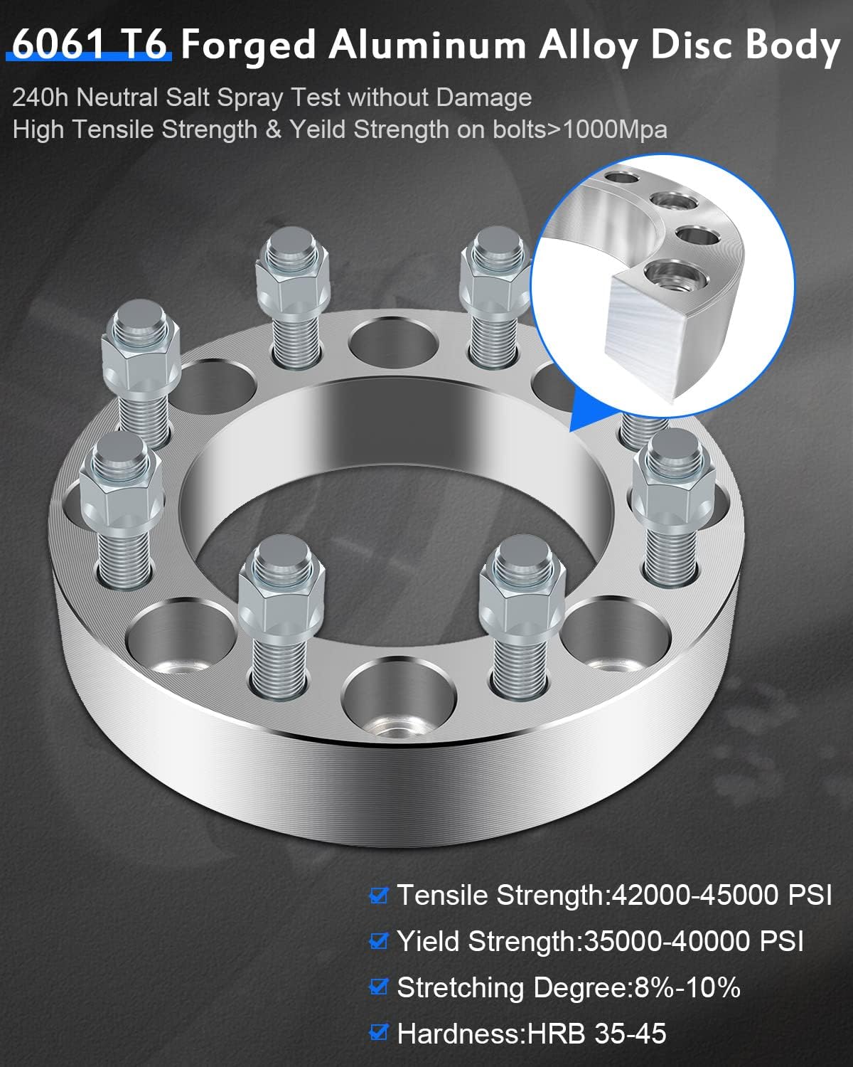 ECCPP 2PCS 8 lug Wheel Adapters Conversion 2inch change bolt pattern from 8x6.5 to 8x180 for Chevrolet Express 2500 3500 Silverado 2500 HD 3500HD for Sierra 2500 HD-Only Work with 8x180 Wheels