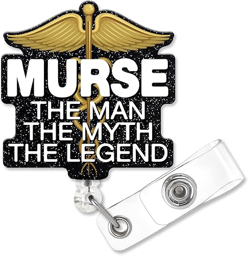 Murse - Carrete con forma divertida con clip de tiburón de metal, etiqueta de identificación de trabajo de laboratorio de hospital, regalo de