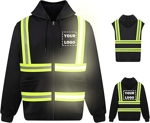 Miniatura 1 de Hi Vis - Sudadera con capucha de seguridad con manga extraíble de forro polar de alta visibilidad