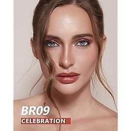 MAKI YIKA Metallic Lipsticks Long Lasting Brown Lipstick for Women, High Shine Glitter Lipstick No Smudge Transferproof iquid Lip Gloss (BR09 Celebration)