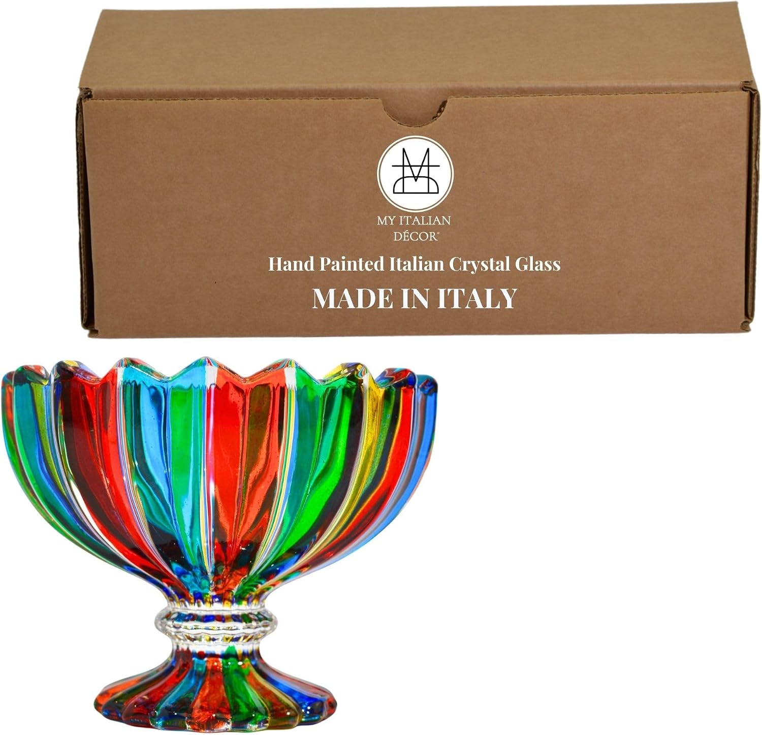Parade Italian Crystal Small Pedestal Bowl, Made in Italy
