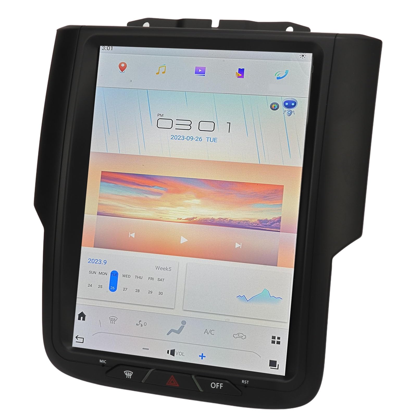 Yctze 10,5-calowy Samochodowy Zestaw Stereo z nawigacją, Obsługa 8+128G 11 dla 1500 2500 3500 z technologią Modern (Kompatybilny z oryginalną automatyczną)