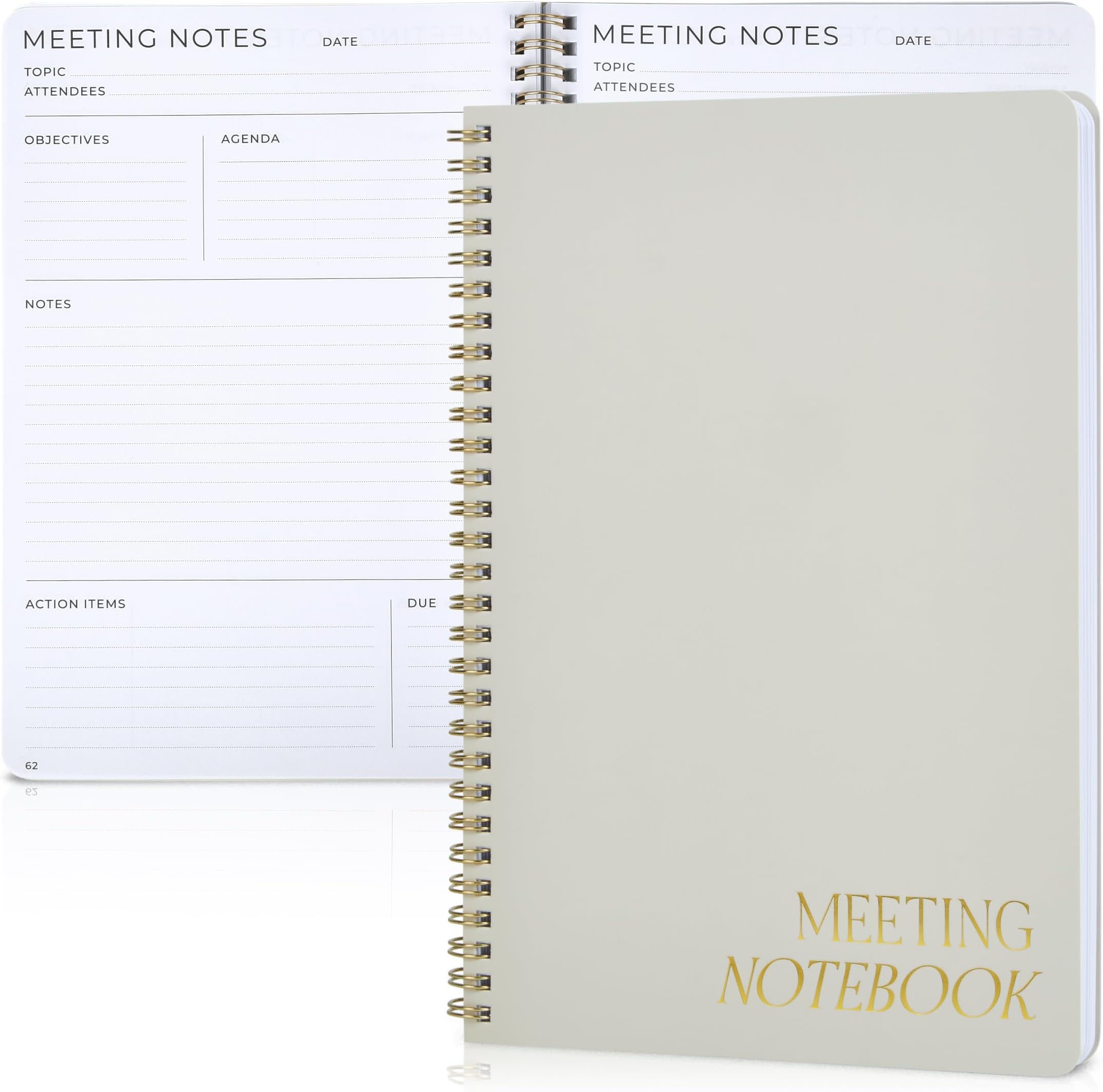 ZICOTO Beautiful Meeting Notebook For Work Organization - Easily Take Notes And Keep Agendas on Track - The Perfect Office Planner Supplies for Women & Men to Professionally Manage Business Projects