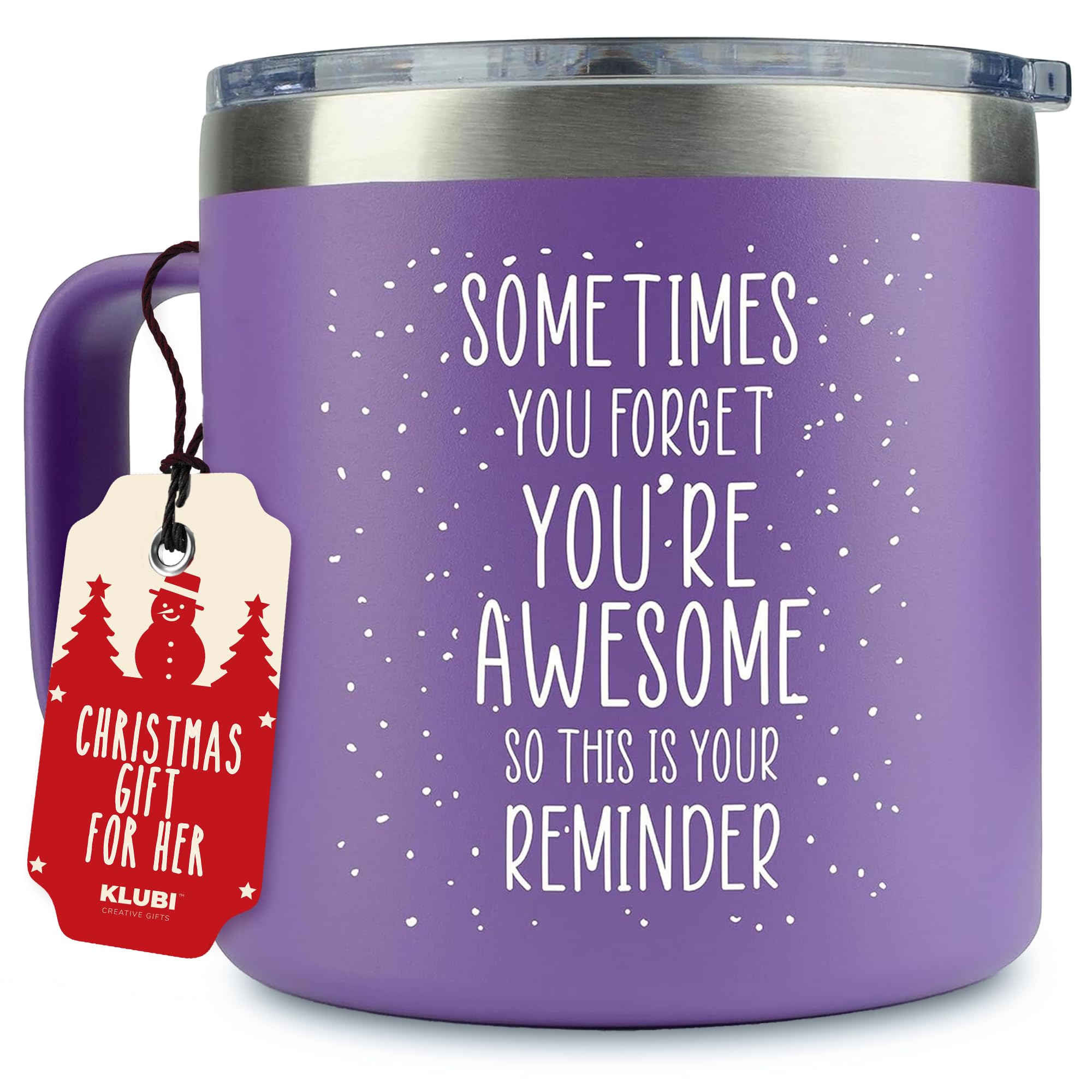 Galentines Gifts for Women - Birthday Friendship - Sometimes You Forget Your Awesome Gifts Purple Coffee Mug 14oz for Valentines Day Gift for Her, Teacher, Older Women Inspirational Unique